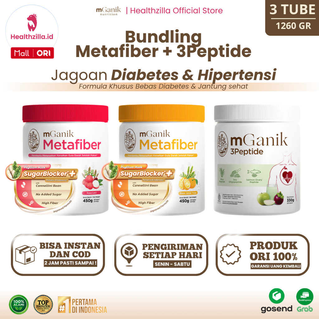 

[BUNDLING] mGanik Metafiber Yuzu Leci 3Peptide - Diet Sehat & Pencernaan Lancar 100% Alami