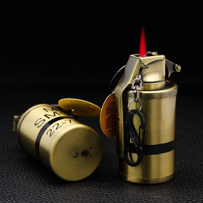 Promo Korek api bentuk smoke bom gold bara merah gantungan 829a