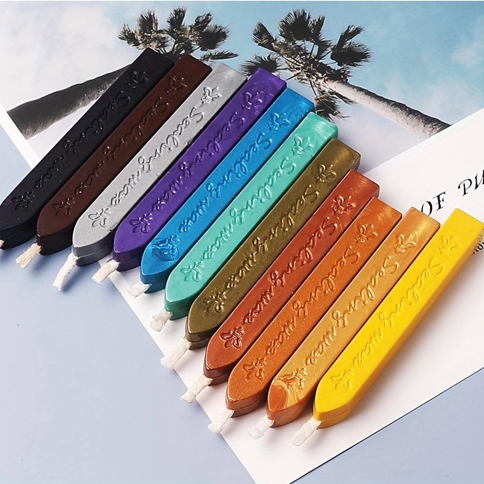 

1 antique seal wax stick with wick for stamp letters vintage wax seals, various colors gifts