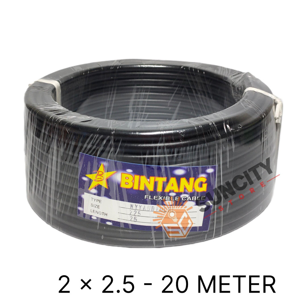 

BINTANG Kabel Listrik/Audio HYO 2 x 2.5 - HITAM 20 Meter