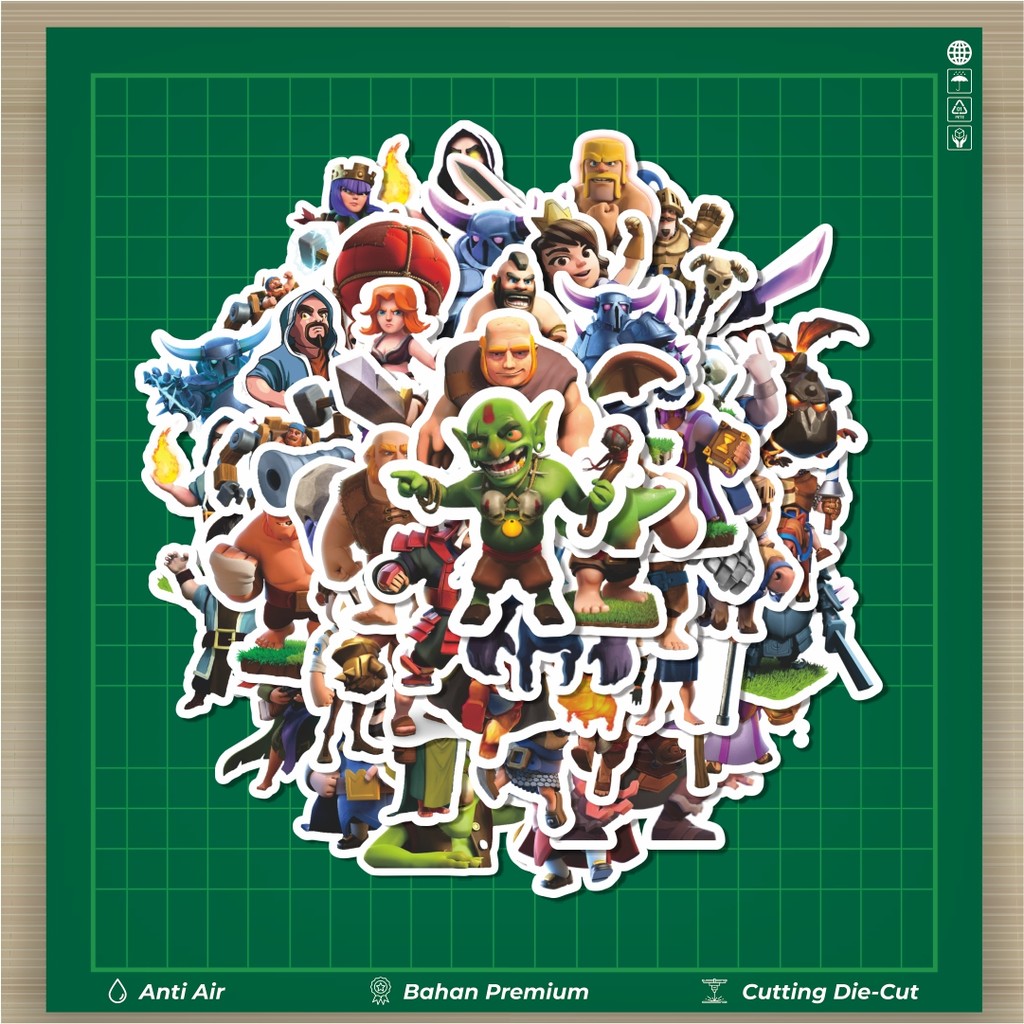 

HOT 50 PCS STIKER Stiker Clash Of Clans Game Video Series 2 Stiker Fashion Cars Decal Dingin Kartu Album Custom Vinyl Anti Air- Sticker Aesthetic Buku Journal Koper Casing HP Tablet Laptop Helm Motor Botol Minum