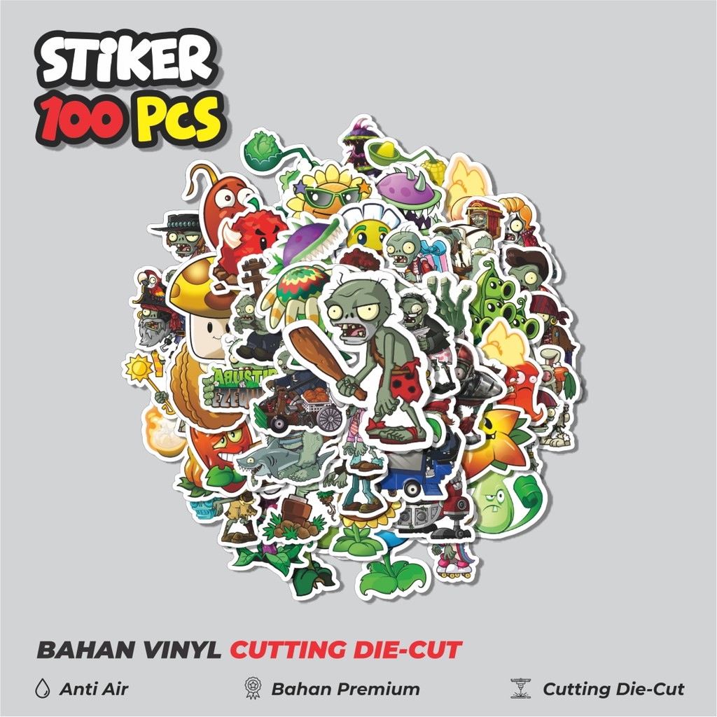 

Terbaru! 50 pcs Stiker Game Series PLANT vs ZOMBIE Character Mix 9 Dekorasi Lucu Kreatif untuk Notebook, Skateboard, HP