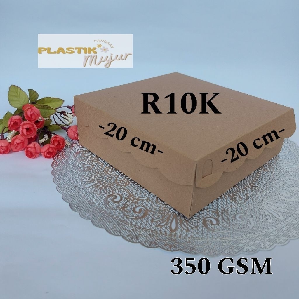

Dus Coklat R10K Kraft 20x20 cm 100/pcs / Kotak Nasi R10K / Box Nasi Coklat