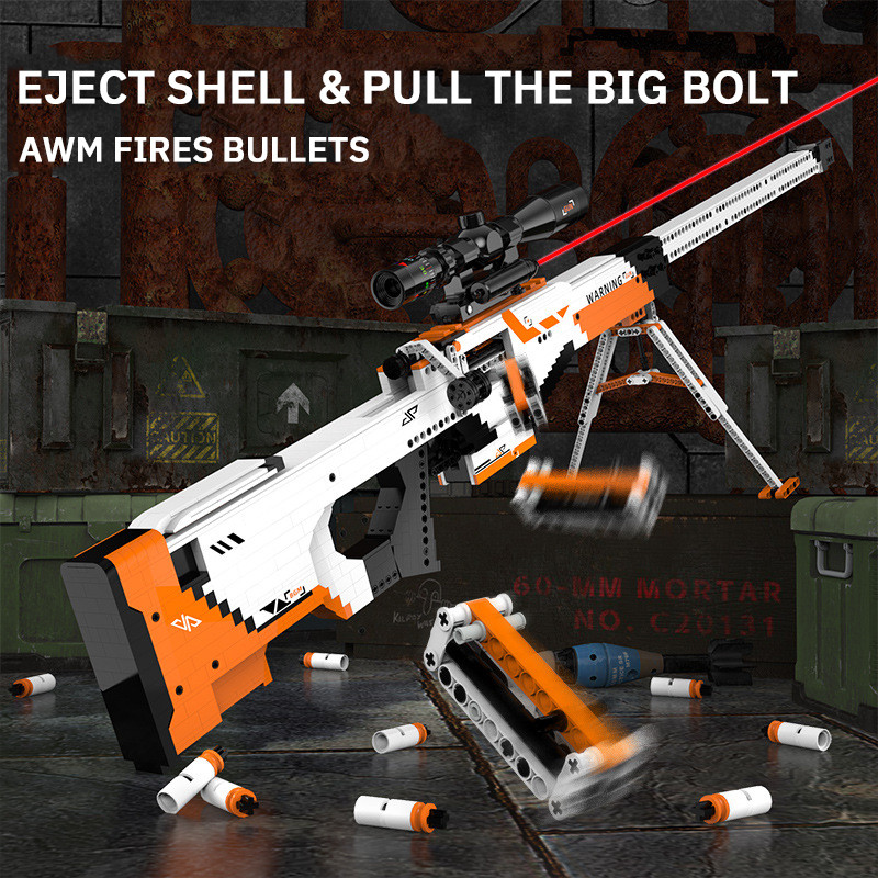 Military Series Ww2 Awm W6 Sniper Rifle Builng Blocks Model Moc Technical Gun Army Weapons Bricks Ki