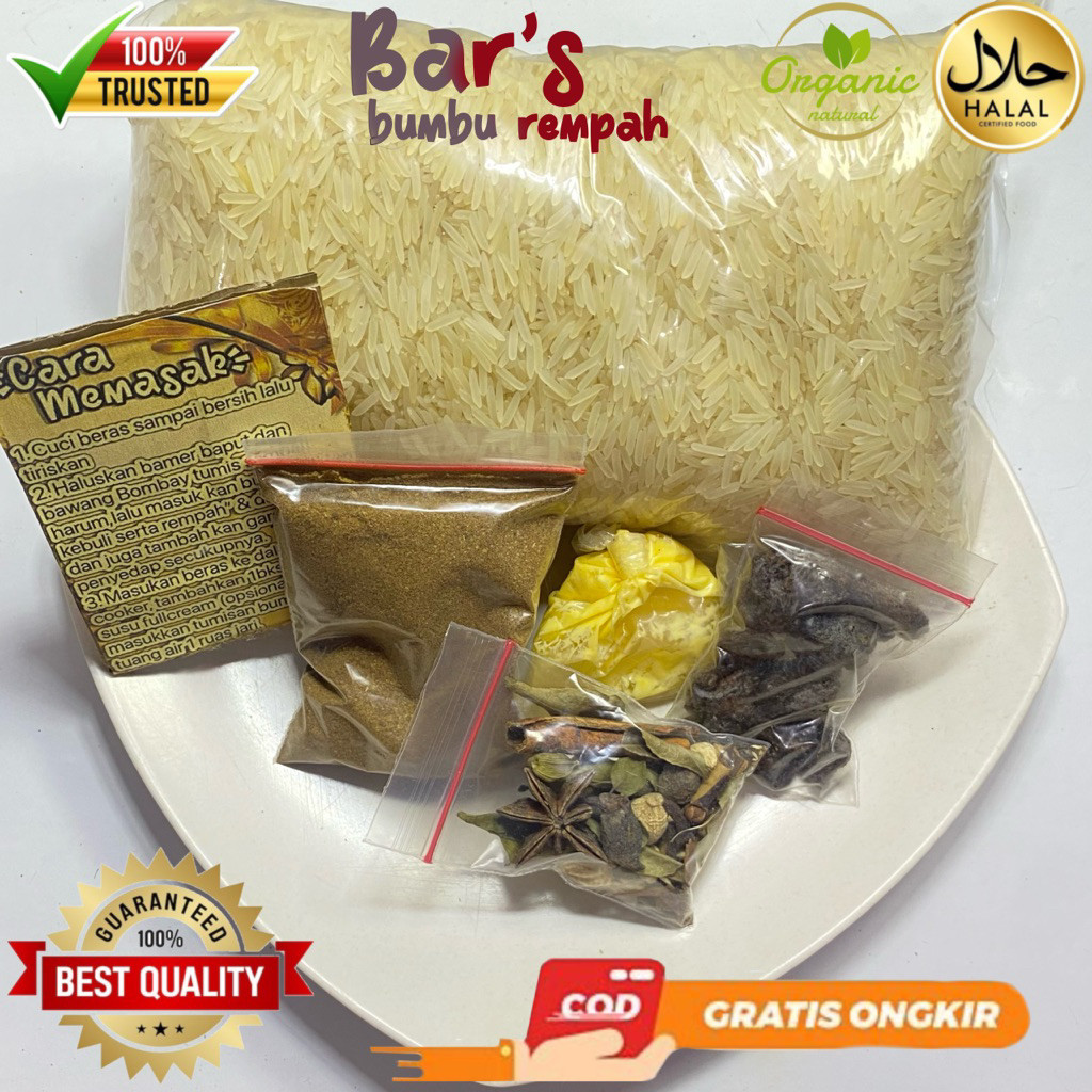 

paket 1kg kebuli lengkap bumbu instan kebuli premium (beras basmati)