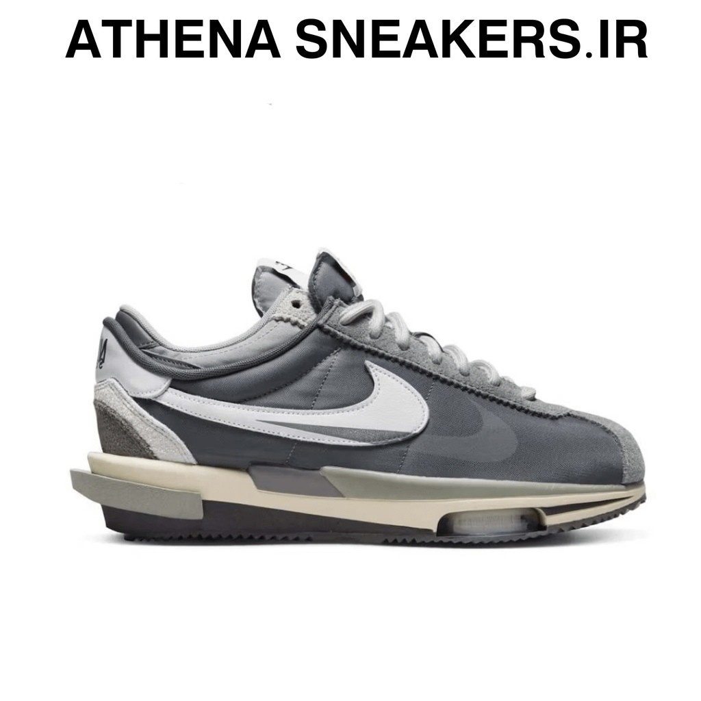 Sepatu NK Cortez X Sacai 4.0 Grey White Fog BNIB Original