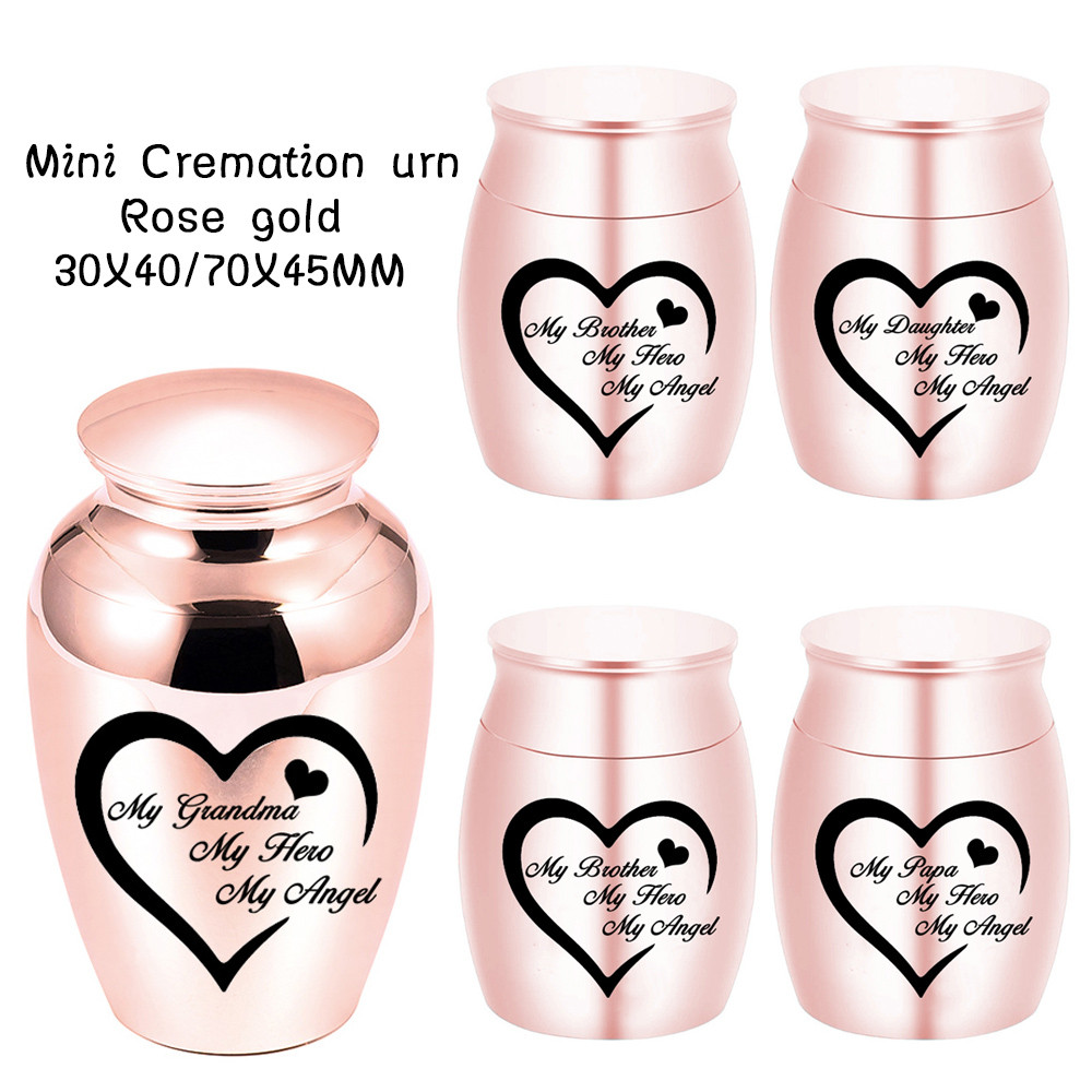 

Mini Human Cremation Urn Keepsake Name Custom Ashes Jar Funeral Memorial Ashes Holder Memorial family ashes box-30X40/70X45MM