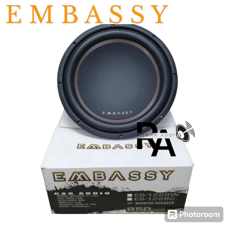 Subwoofer Embassy 12 inch es 1228c Double coil 850watt Speaker Mobil