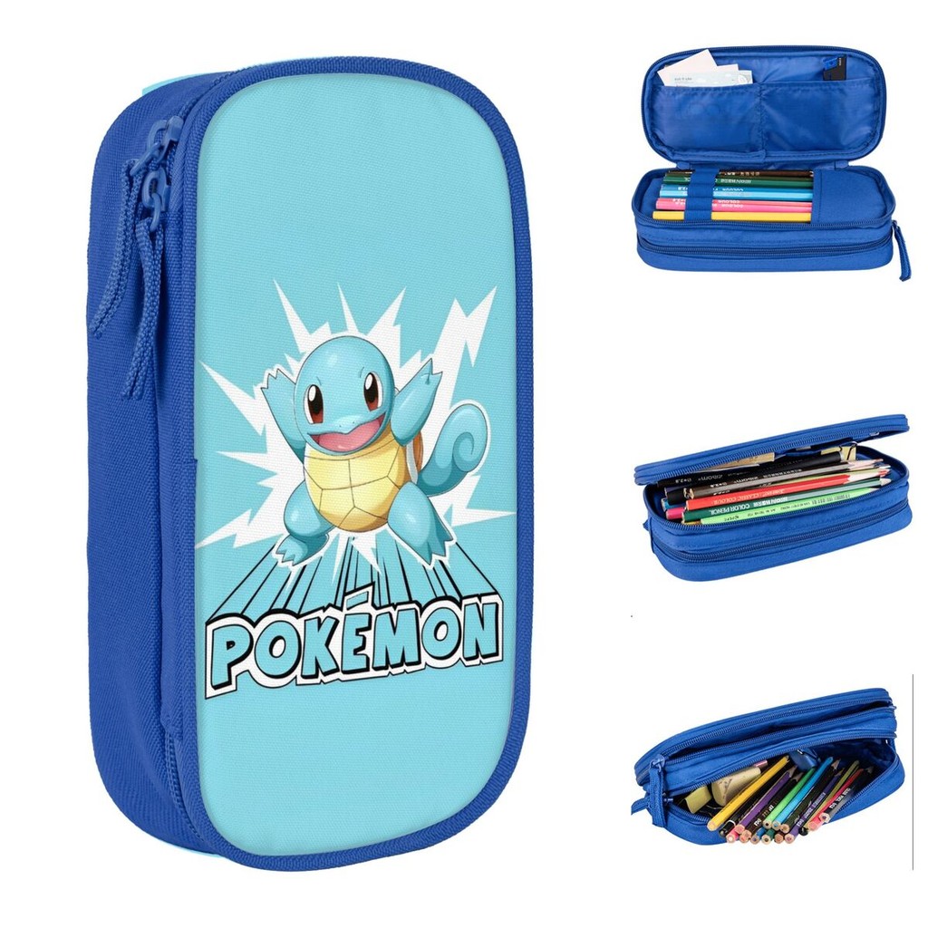 

Pokemon Cute Squirtle Pencil Cases Kawaii Pen Box Bags Student Big Capacity Students School Gift Pencil Pouch