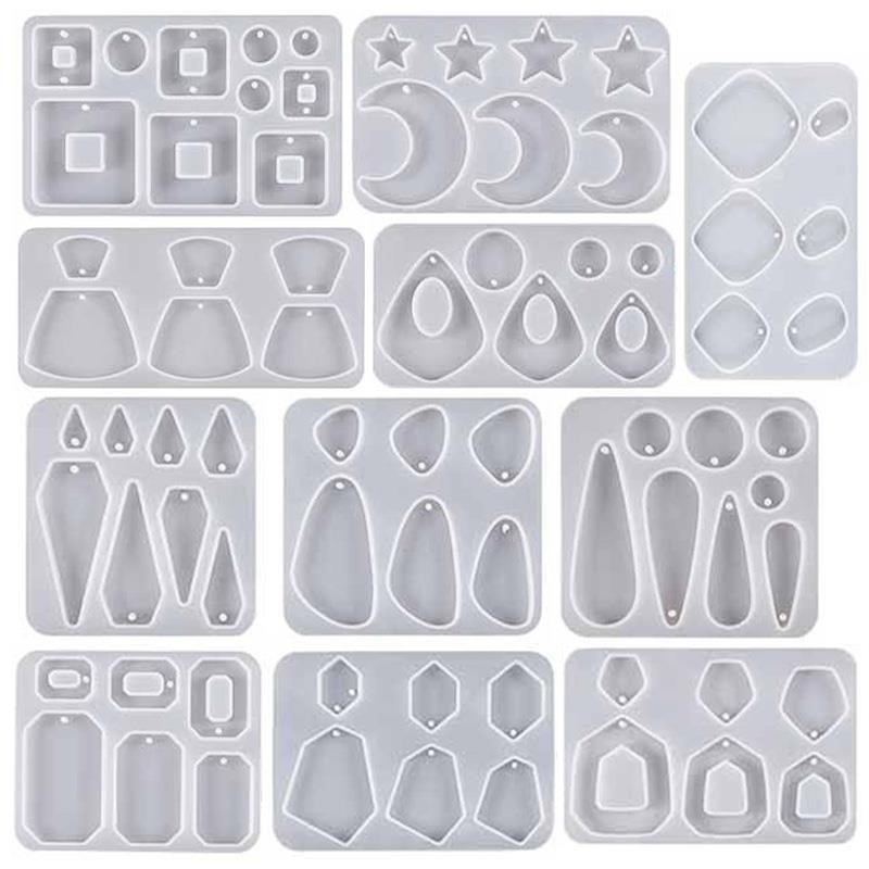 

DIY Earring Epoxy Resin Silicone Mold Star Moon Square Droplets Shape Mould For Earring Pendant Epoxy Resin Jewelry Casting Mold