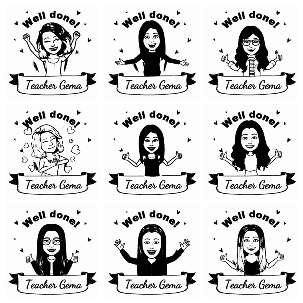 

40mm Round Spanish Sello Good Job teacher custom stamp Child self inking school assessment plastic