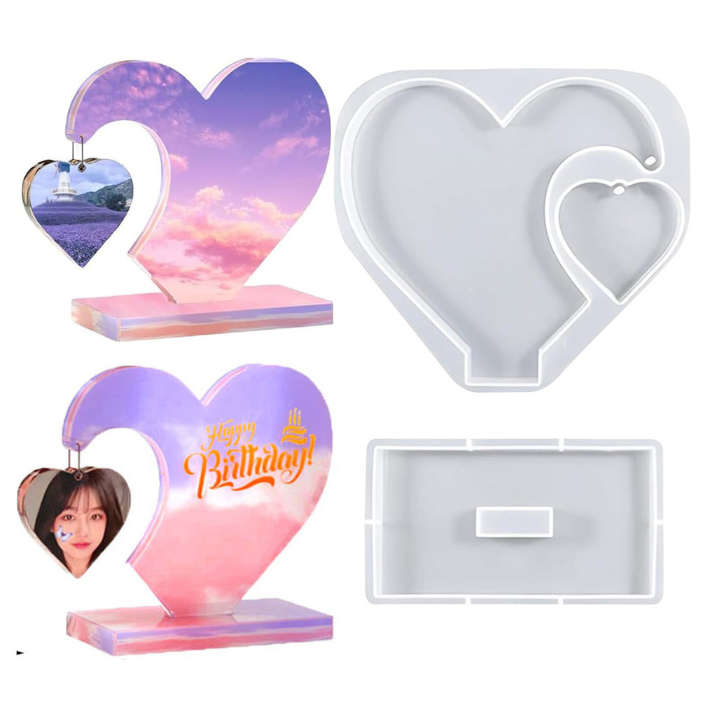 

Heart Photo Frame Resin Mold Handmade Silicone Mold Resin Casting Molds for DIY Gifts Ornament Crafts Home Decor