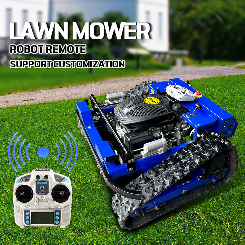 Customized CE EPA Approved All Terrain RC Grass Cutter Agriculture Rubber Tracks Remote Control Robo