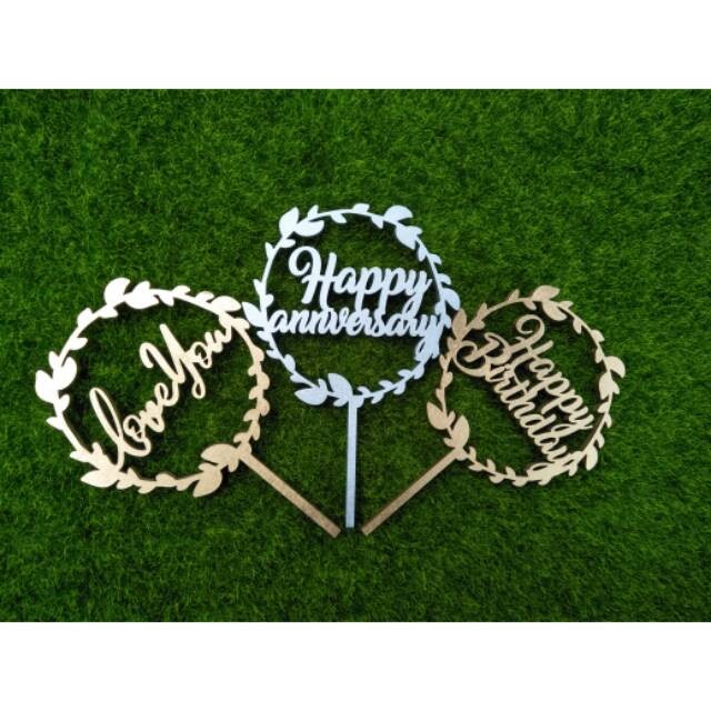 

Cake Topper Mini 15X10 kayu mdf 4mm
