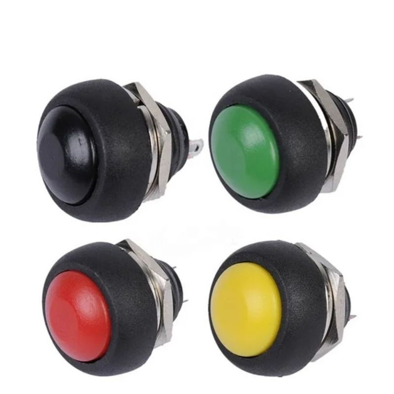 saklar momentary waterproof switch momentary 12mm push on saklar tekan