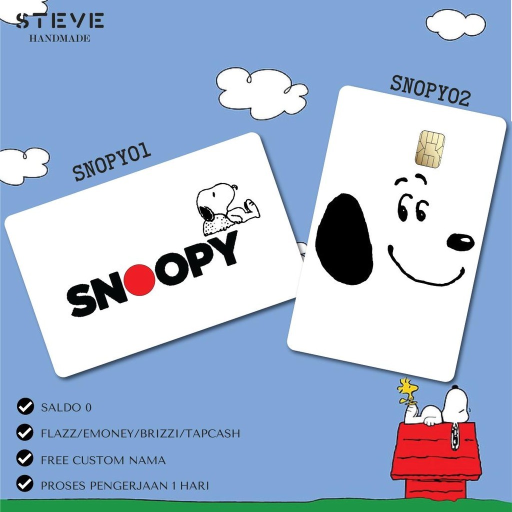 

Snoopy Edition Custom Nama UV Print I Custom Kartu Etoll