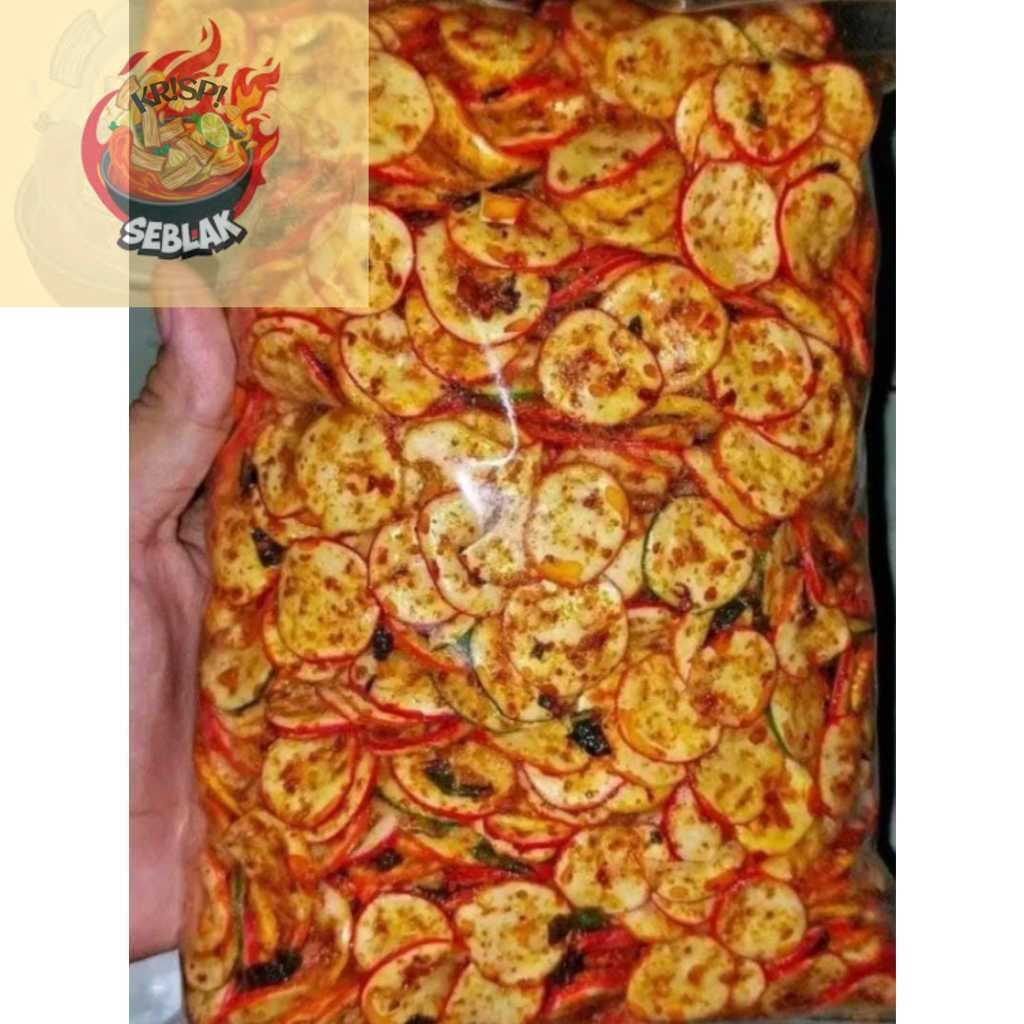 

Seblak krispi seblak kerupuk bawang/kerupuk seblak/sebring kerupuk warna/kerupuk seblak bantat pedas daun jeruk bumbu melimpah