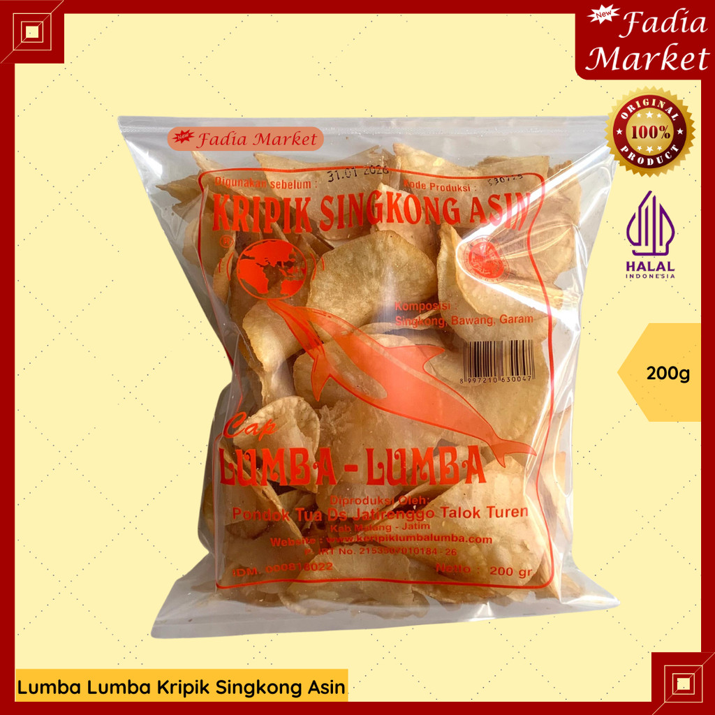 

Lumba Lumba Kripik Keripik Singkong Pohong Asin 200g