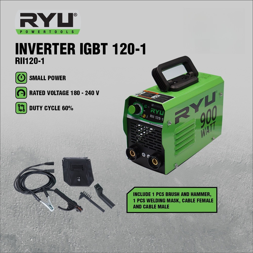 RYU Inverter Mesin Las Listrik IGBT 120-1 900W 900Watt 900 Watt Trafo Las