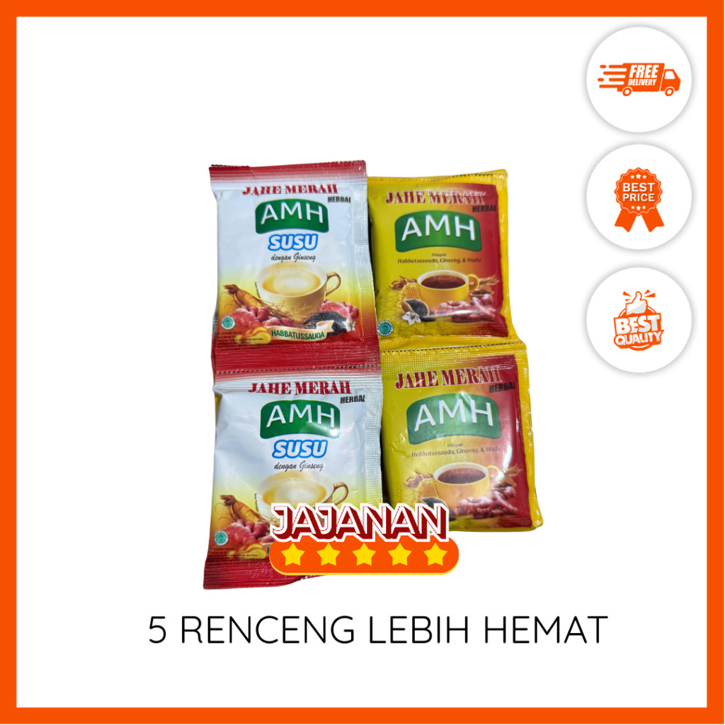 

[PAKET 5 RENCENG] AMH Jahe Merah/Susu Jahe 1 Renceng isi 10 pcs