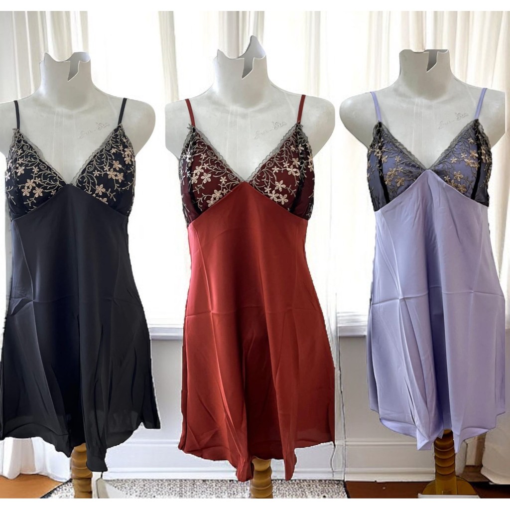 Lingerie Wanita Satin Mewah SORELLA 2996 - Model Terusan Elegan dengan Cup Busa Tipis