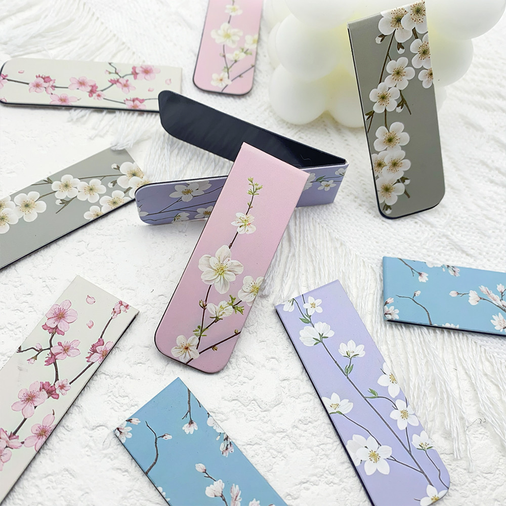 

5pcs Romantic Flowers Magnetic Bookmark Reading Pages Books Tagging Stationary Supplies DIY Aesthetic Bookmarks Creative Gifts