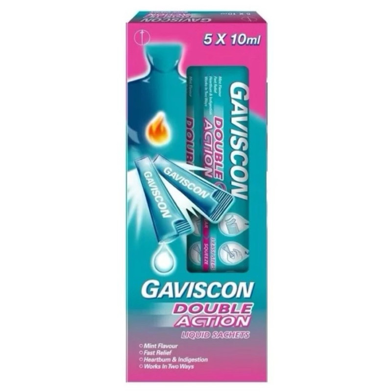 Gaviscon GAVISCON ASLI MALAYSIA PEPPERMINT / DOUBLE ACTION LIQUID 5 SACHET