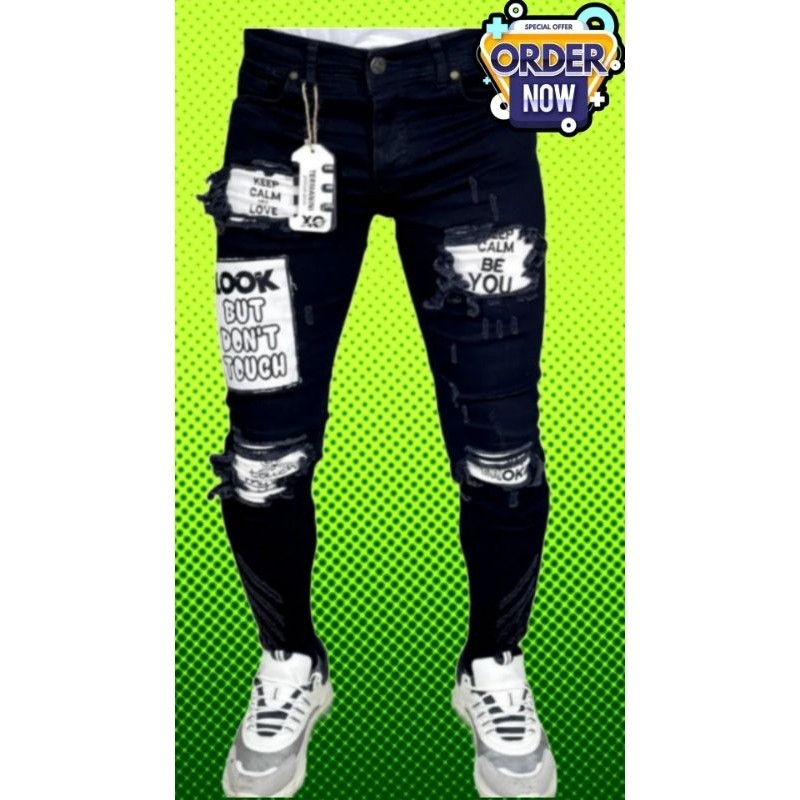 celana jeans sobek pria#celana jeans pria keren#celana jeans pria print
