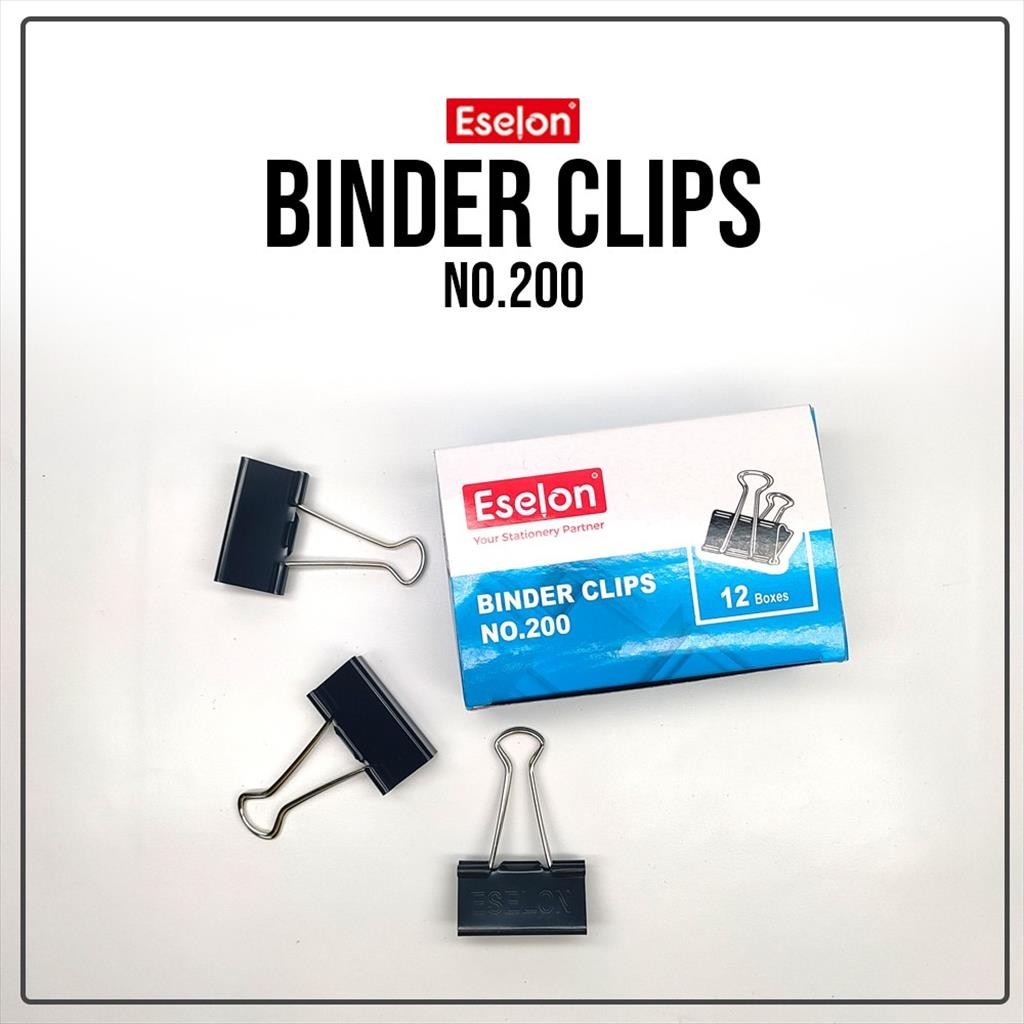 

❤️️Binder Clip / Klip / Double Clip / Penjepit kertas Eselon 200 1 box isi 12pcs❤️️