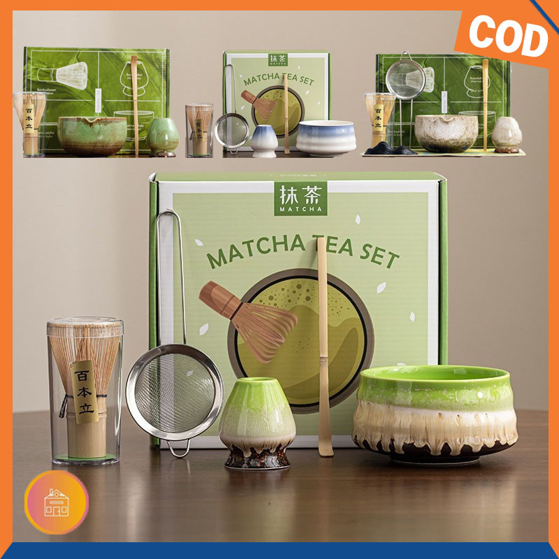 

darmavanss - set 7 pcs bambu pengaduk bubuk matcha chasen tool whisk teh jepang 120 prongs