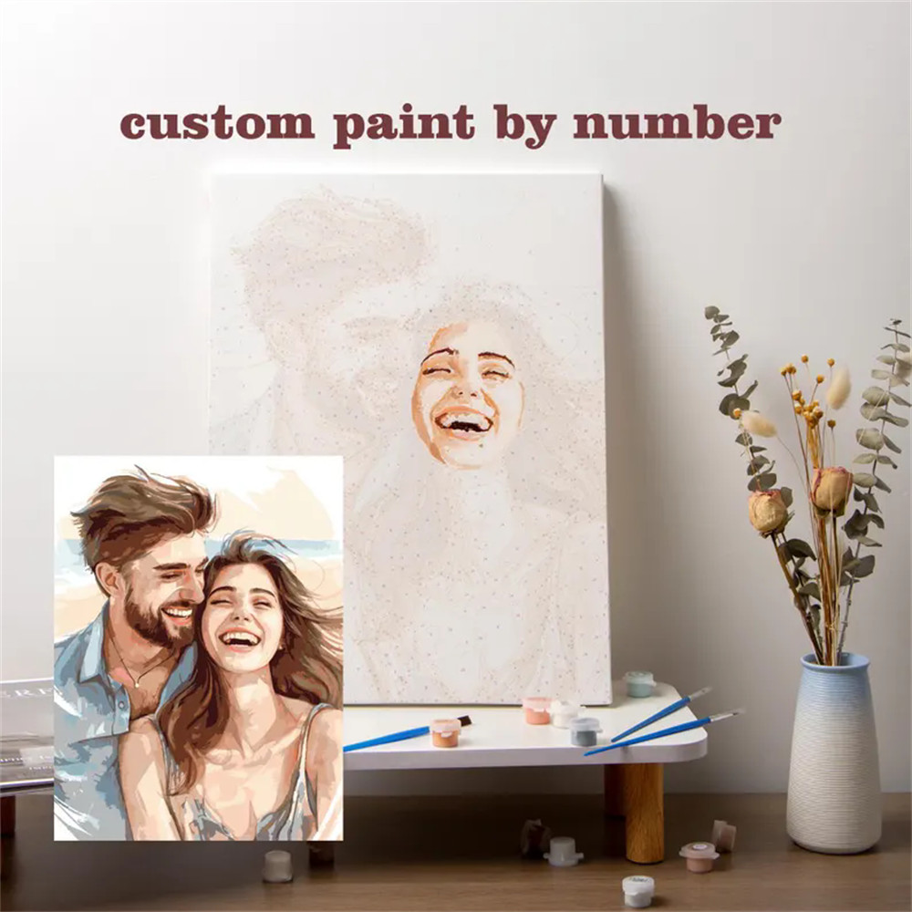 

HUACAN 24 Colour Drawing Painting By Numbers Custom Photo Customized Photos of Friend Valentines Day Gift