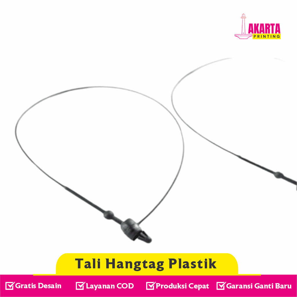 

100 PCS - Tali Hangtag Plastik Murah Loop Pin untuk Label Baju Pakaian Warna Hitam dan Putih