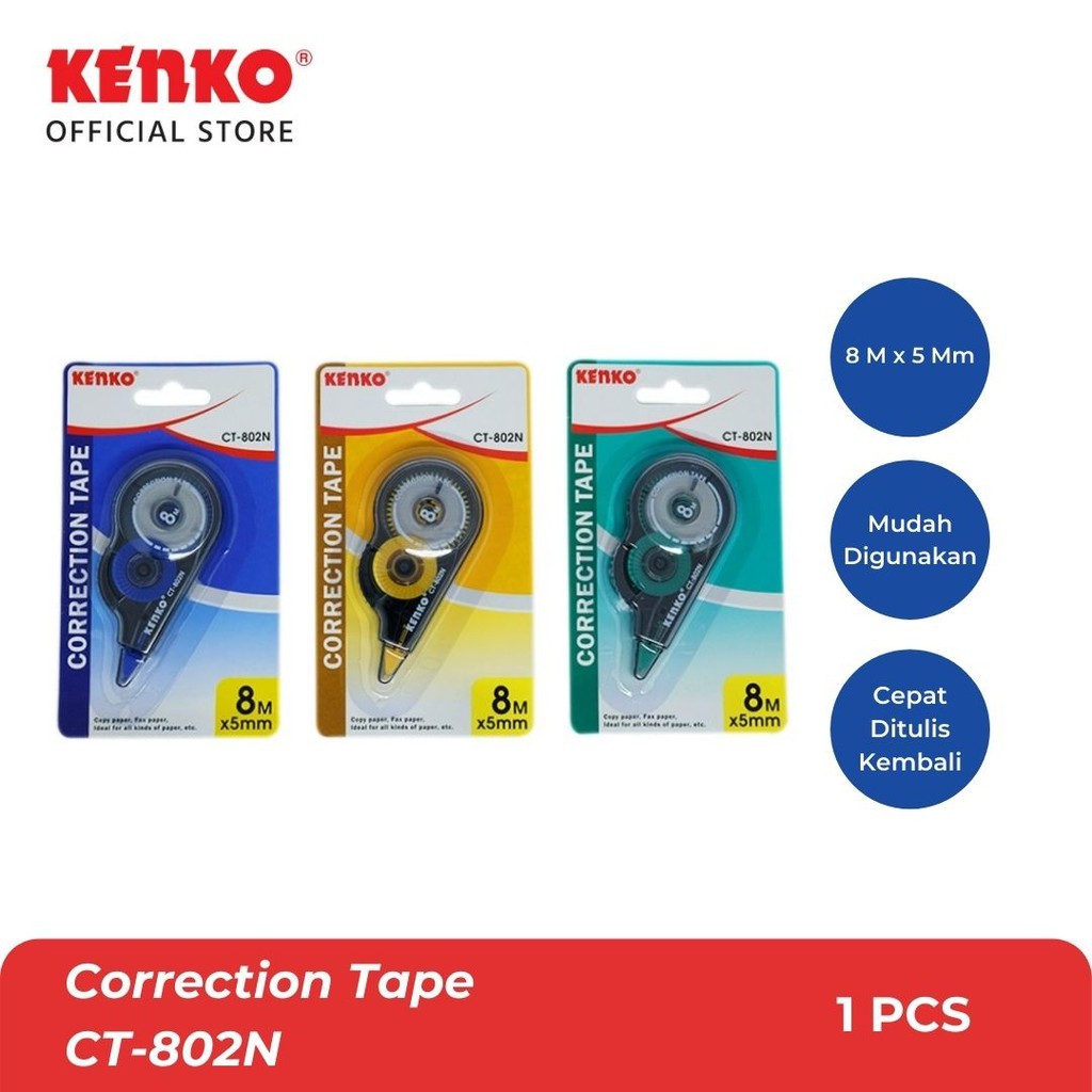 

Correction Tape CT-802N Tipex Pita (8M x 5Mm)