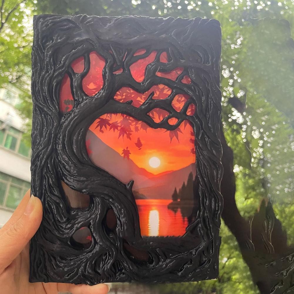 

Maple Trees Book Sleeve Aesthetic Tree Sunset Notebook Case Protector Reusable Book Sleeve for Book Lovers Adults Teens