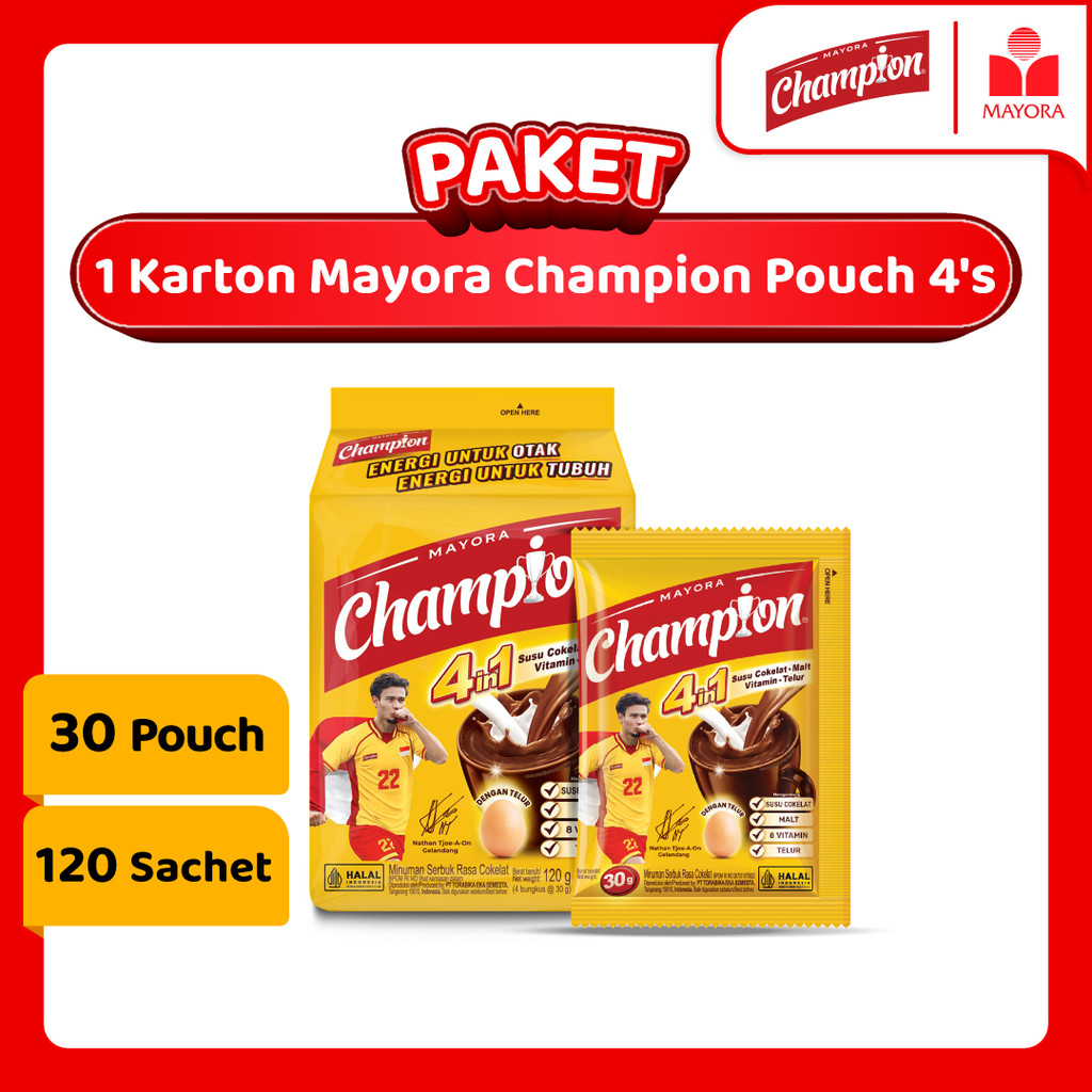 

Paket 1 Karton Mayora Champion Pouch 4's