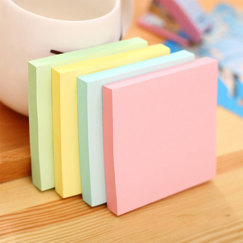 

100Sheet Colorful Self-Stick Sticky Notes Pastel Sticky Notes Notepad Planner Sticker Memo Pad Stationery School Office Supplies