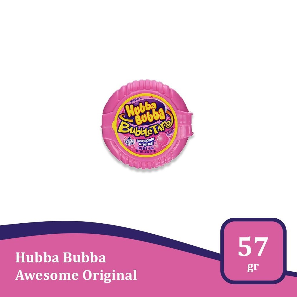

Hubba Bubba Gum Tape Awesome Original 2-Oz - permen karet roll import USA