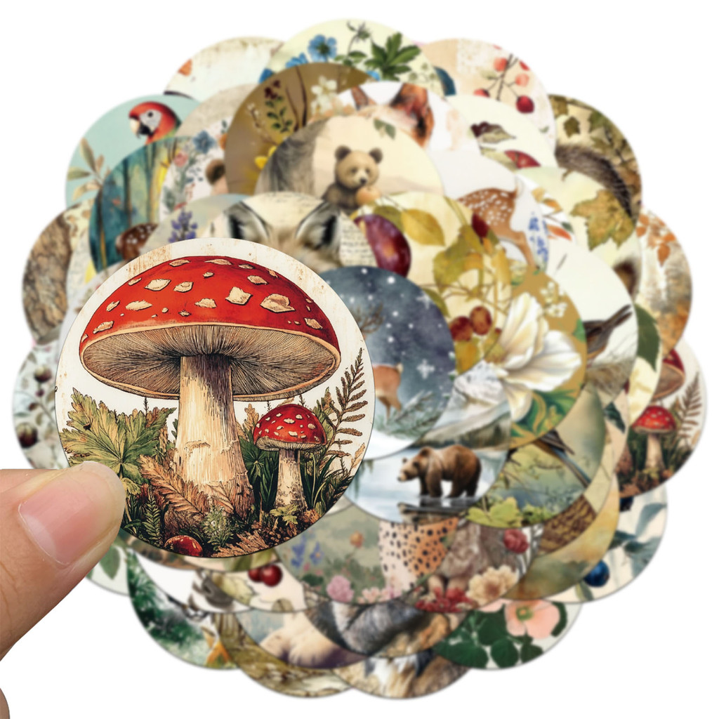

50PCS Animal Forest Stickers Cute and Exquisite Account Materials Phone Cases Laptop Suitcases Water Cups Waterproof Stickers
