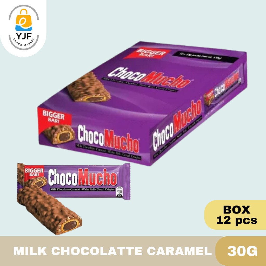 

Choco Mucho Choco Roll / Chocomucho Wafer Choco Caramel Roll Cereal Crispy - 30g BOX ISI 10 PCS
