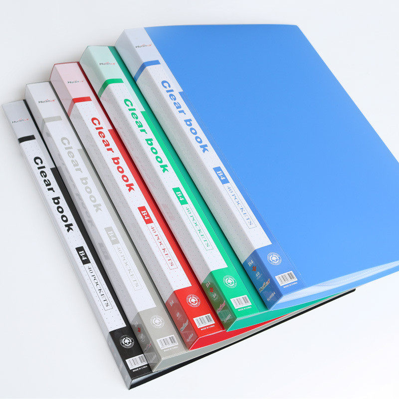 

B4 Plastic Budget Binder File Folders Documents Booklet Leaflet 40/60 Pages Office Student Supplies Desk Organizer