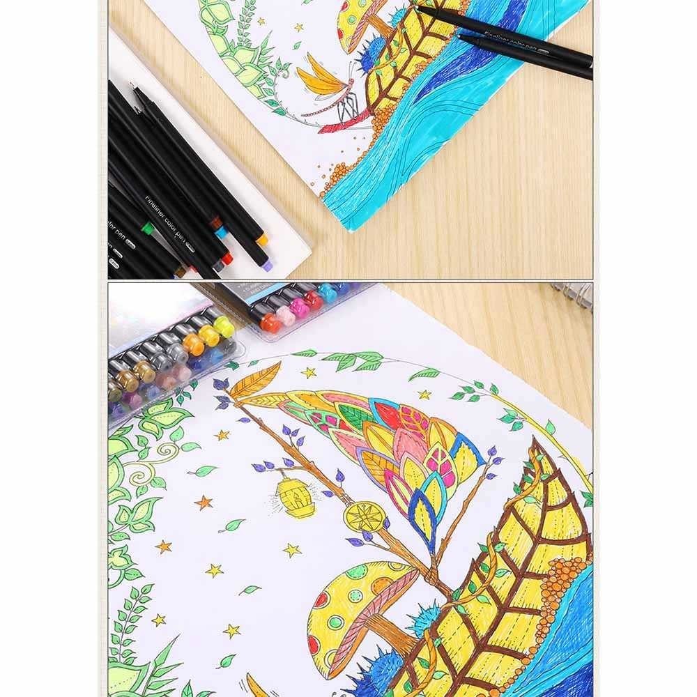 

1CLICK2BUY Tlevino Pena Warna Drawing Pen Fine Point Art Watercolor 0.4mm - TV4