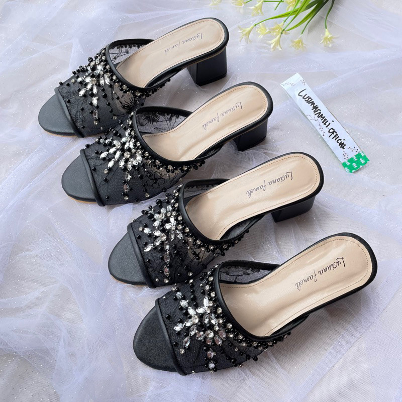 HYUGI  I sepatu heels payet custom warna sepatu pengantin heels pengantin wanita kondangan sepatu pe