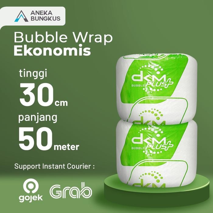 

Plastik Bubble Packing/babel Wrap DKM+ 30cm x 50m Bubble Wrap Ekonomis - Bening Standar, 30cm x 50m