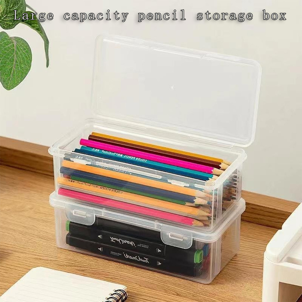 

Large Clear Transparent Pencil Case Organizer for Artists Students Multifunctional Art Supplies Storage Box Art Sketch Crayons