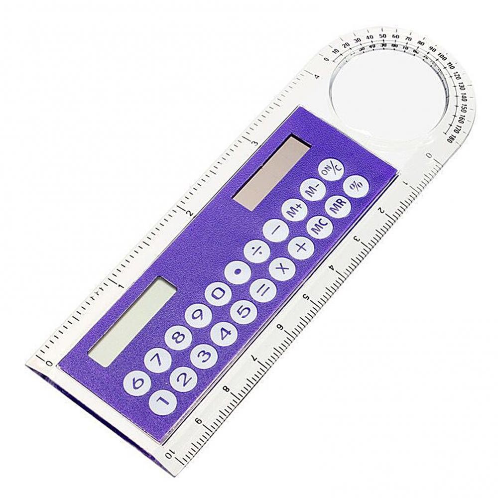 

Mini Solar Calculator Scientific Ruler Magnifier Transparent Stationery Student Calculator School Office Supplies
