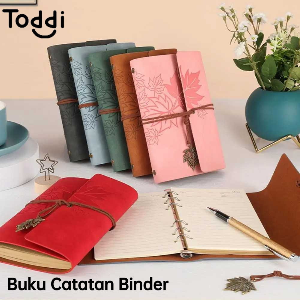

Toddi Buku Catatan Harian Binder Kulit Retro Maple Leaf Kerats A5 A6- LD-A1 - COD
