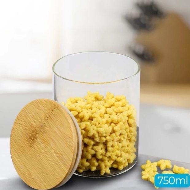 Jar Glass w/ Bamboo Lid 750ml