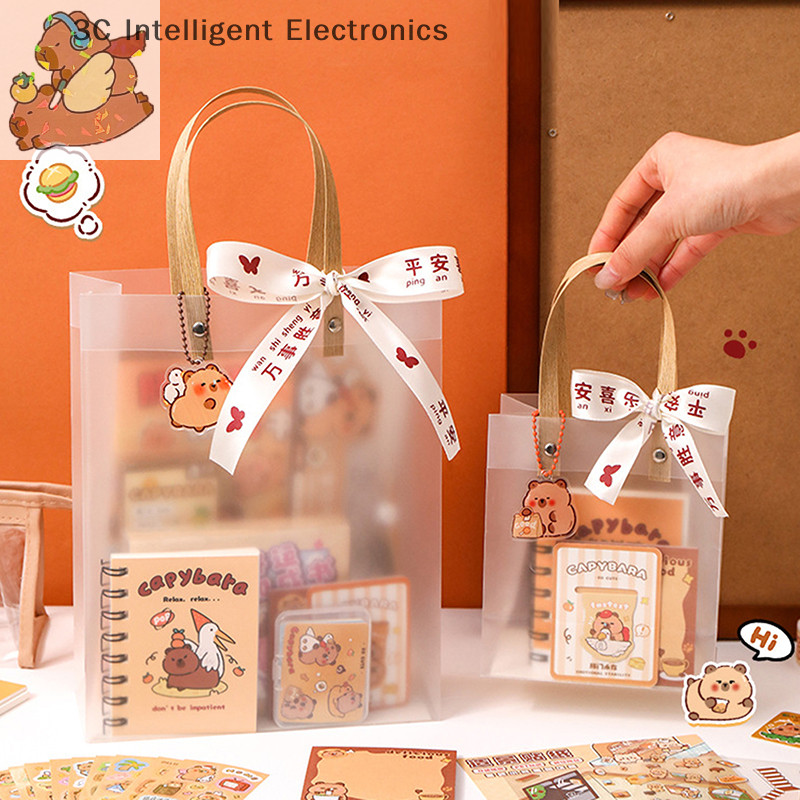 

1Set Kawaii Capybara Stationery Set Cartoon Cute Handbag Stationery Set Office Supplies Student Stationery Birthday Gifts