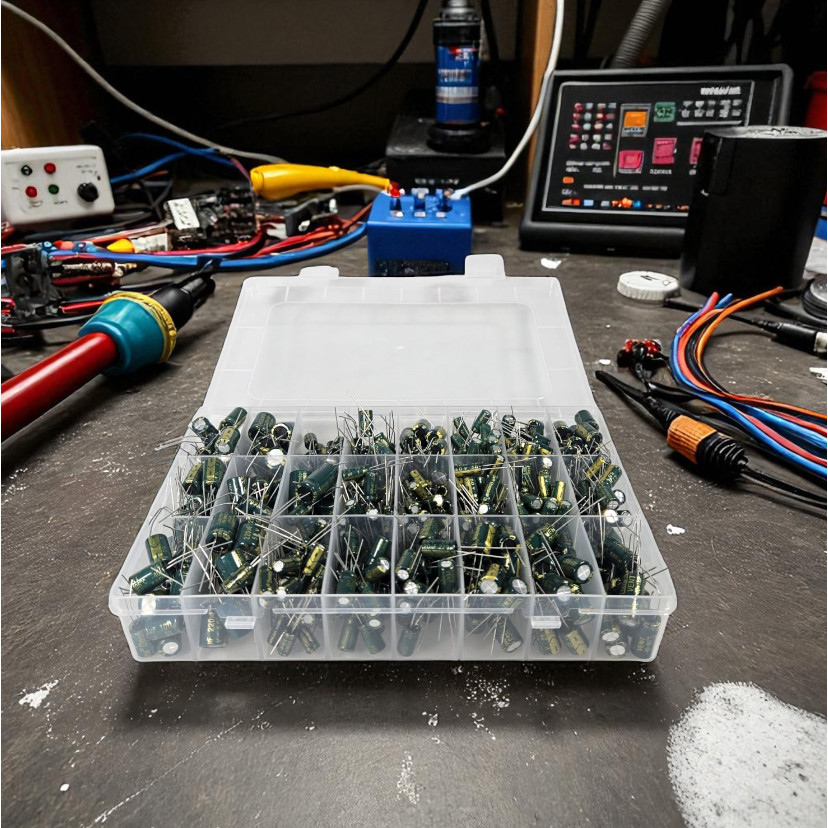 Set Kapasitor Elektrolit Electrolytic Capacitor 6.3V-50V 460 PCS, Komponen Elektronik Lengkap & Serb