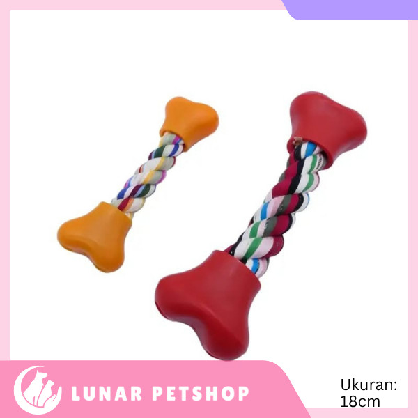 MAINAN ANJING GIGITAN TULANG KARET - MAINAN ANJING TULANG TALI - DOG CHEW TOY